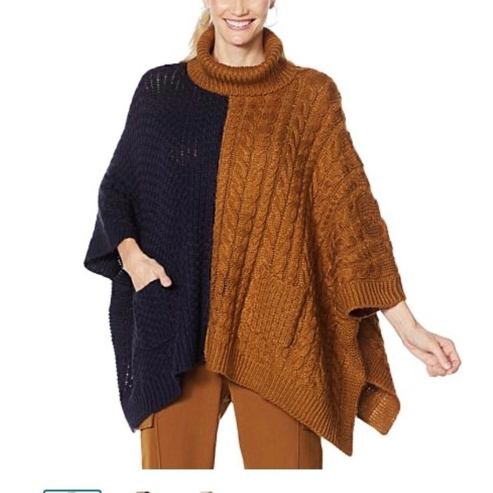 Brittany
Humble Two-Tone Cable Knit Sweater Poncho size XS